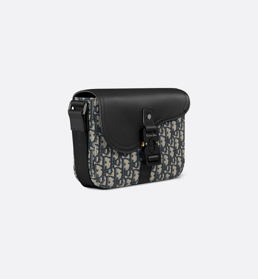 Sac Messenger à rabat Saddle Small Noir et Beige