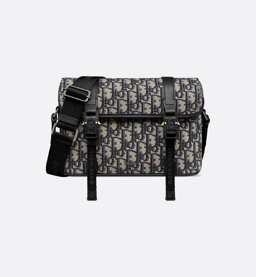 Sac Messenger à rabat Dior Hit The Road Noir et Beige